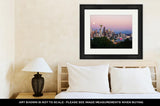 Framed Print, Seattle Skyline At Dusk