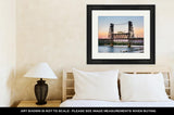 Framed Print, Steel Bridge At Dusk