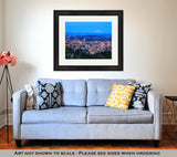 Framed Print, Beautiful Night Vista Of Portland Oregon