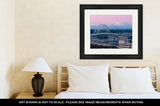 Framed Print, Alpenglow On Mount St Helens Mt Rainier Portlands Fremont Bridge