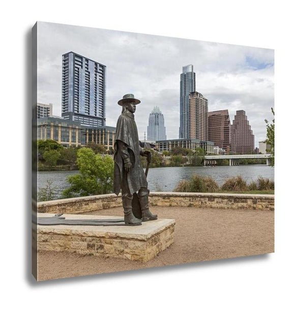 Gallery Wrapped Canvas, Status Of Stevie Ray Vaughan And Downtown Austin Texas