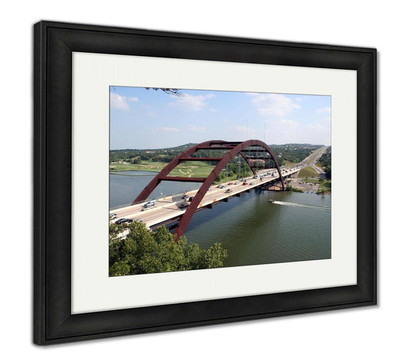 Framed Print, Austin 360 Bridge