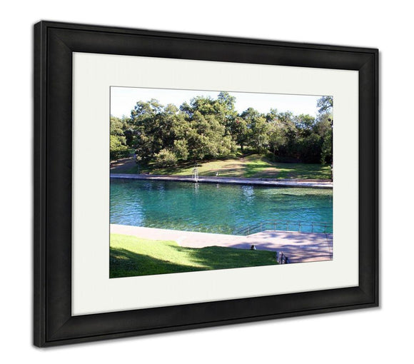 Framed Print, Barton Springs Pool In Austin Texas