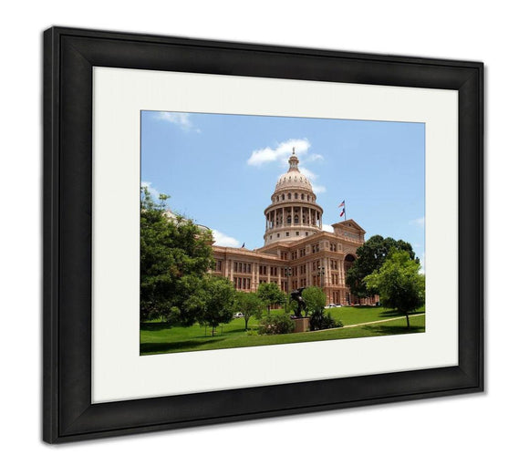 Framed Print, State Capitol Building In Downtown Austin Texas