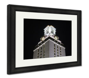 Framed Print, University Of Texas Clock Tower At Night