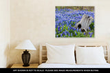 Gallery Wrapped Canvas, Austin Beautiful Texas Bluebonnets Field And Tree Stump