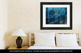 Framed Print, Forex Chart Over The Of The Skyscrapers Of The International Business Centre In