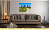 Gallery Wrapped Canvas, Houston Skyline In Sunny Day From Park Grass Of Texas USA