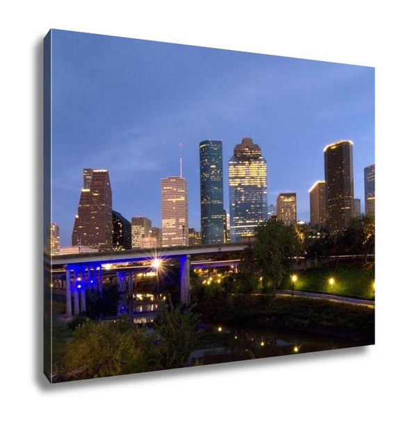 Gallery Wrapped Canvas, Houston Night Skyline