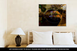 Gallery Wrapped Canvas, Night Time Scenic Views Riverwalk Christmas Lights On Rainy Day