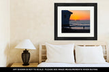 Framed Print, Sunset At Ocean Beach San Diego Ca