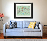 Framed Print, Dallas Fort Worth Metropolitan Area Map