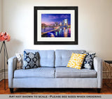 Framed Print, Jacksonville Floridusdowntown City Skyline