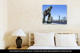 Metal Panel Print, Jacksonville Floridskyline Sailor Sculpture Along St Johns River