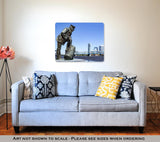 Metal Panel Print, Jacksonville Floridskyline Sailor Sculpture Along St Johns River