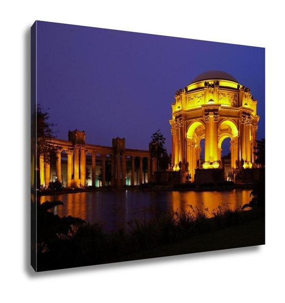 Gallery Wrapped Canvas, San Franciscos Palace Of Fine Arts At Night