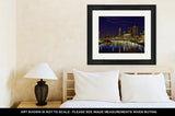 Framed Print, Vibrant Skyline Of Columbus Ohio With The Main Street Bridge