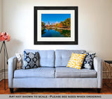 Framed Print, Charlotte City Skyline Autumn Season