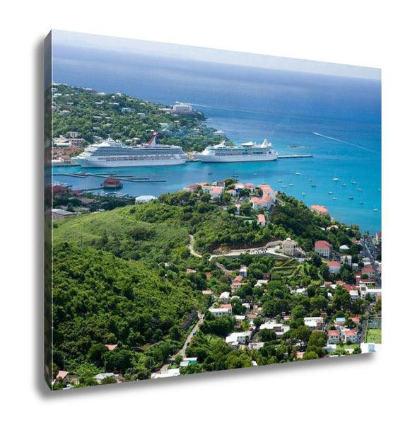 Gallery Wrapped Canvas, Aerial View Island St Thomas Usvi Charlotte Amalie Cruise Bay