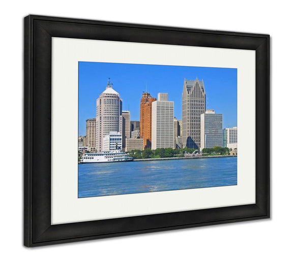 Framed Print, Detroit Downtown