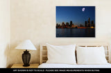 Gallery Wrapped Canvas, Night Skyline Detroit