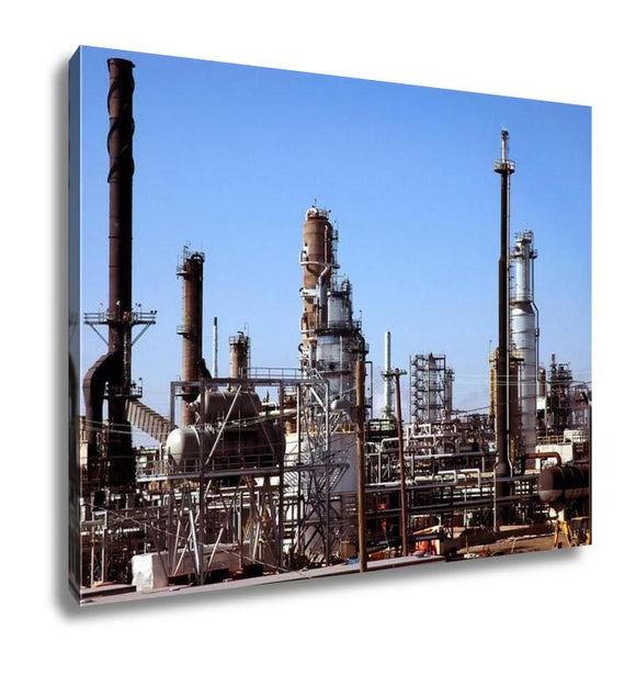 Gallery Wrapped Canvas, Gas And Oil Refinery Plant Complex Near Detroit