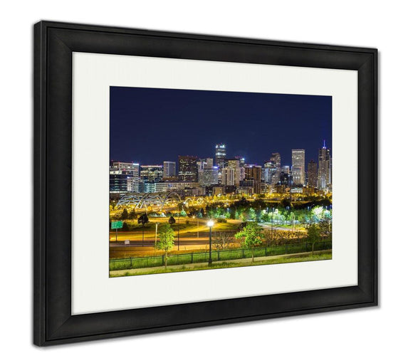 Framed Print, Denver Downtown Panoramcolorado