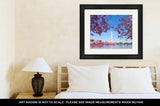 Framed Print, Washington Dc Cherry Blossom With Lake And Washington Monument