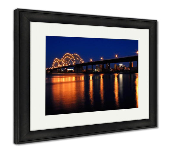 Framed Print, Memphis Bridge Over Mississippi River