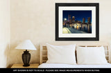 Framed Print, Boston Skyline By Night Massachusetts USA