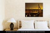 Gallery Wrapped Canvas, Boston Zakim Bridge Sunset In Bunker Hill Massachusetts USA