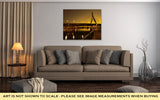 Gallery Wrapped Canvas, Boston Zakim Bridge Sunset In Bunker Hill Massachusetts USA