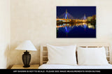 Gallery Wrapped Canvas, Boston Zakim Bridge Sunset In Bunker Hill Massachusetts USA