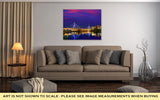 Gallery Wrapped Canvas, Boston Zakim Bridge Sunset Bunker Hill Massachusetts USA