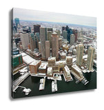 Gallery Wrapped Canvas, Boston Skyline From Air