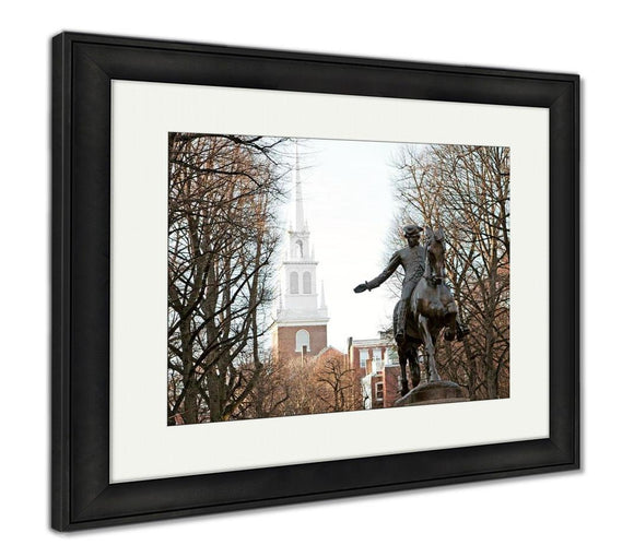 Framed Print, Paul Revere Statue Boston