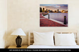 Gallery Wrapped Canvas, Long Exposure Skyline Waterfront Promenade Baltimore Maryland