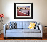 Framed Print, Long Exposure Skyline Waterfront Promenade Baltimore Maryland