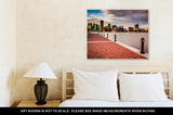 Gallery Wrapped Canvas, Long Exposure Skyline Waterfront Promenade Baltimore Maryland