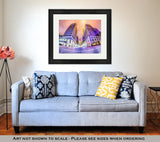 Framed Print, Oklahomcity Tulscity Skyline Around Downtown Streets