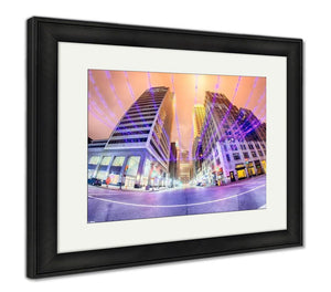 Framed Print, Oklahomcity Tulscity Skyline Around Downtown Streets