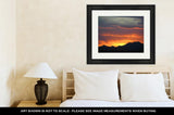 Framed Print, Amazing Mountain Sunset