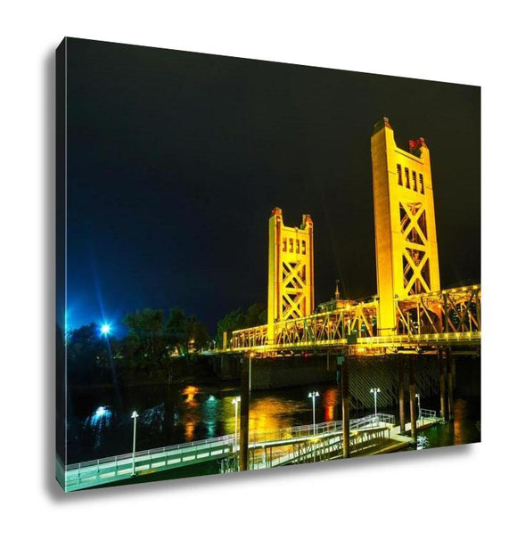 Gallery Wrapped Canvas, Golden Gates Drawbridge In Sacramento