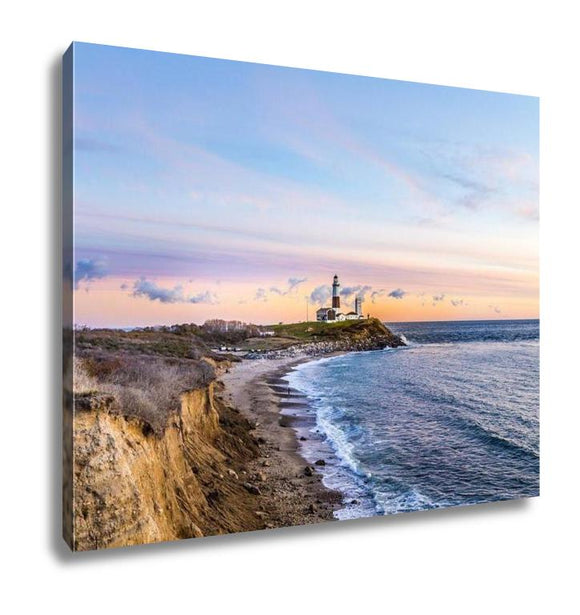 Gallery Wrapped Canvas, Long Beach MontaUK Point Light Lighthouse Long Island New York