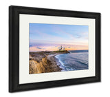 Framed Print, Long Beach MontaUK Point Light Lighthouse Long Island New York