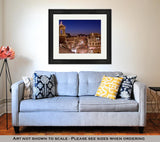 Framed Print, Plaza Lights