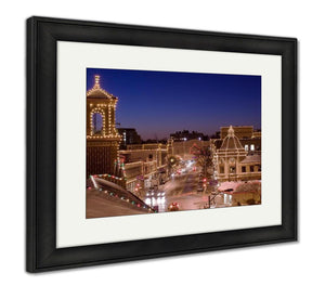 Framed Print, Plaza Lights