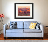 Framed Print, Sunrise At Hunts Mesviewpoint