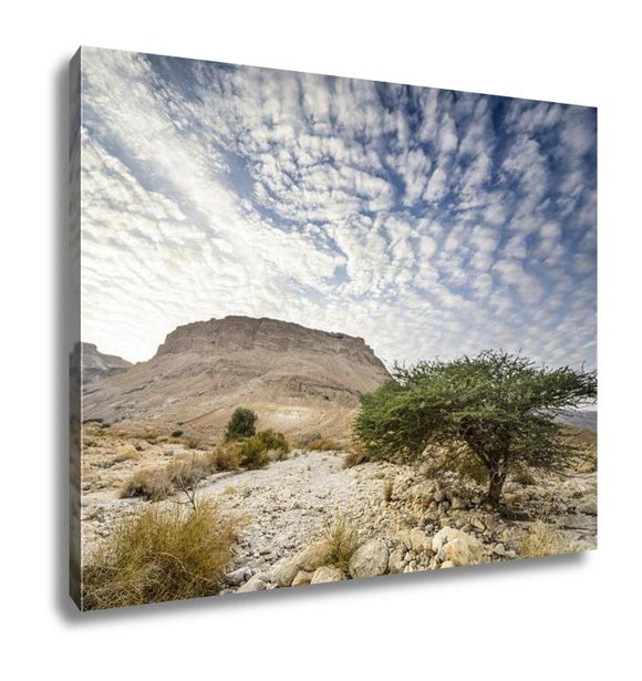 Gallery Wrapped Canvas, Masada Israel Ancient Rock Plateau Fortress In The Judaean Desert