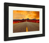 Framed Print, A Very Long Road To Monument Valley